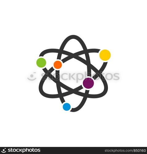 Chemistry Atom Molecule Icon Logo Template Illustration Design. Vector EPS 10.