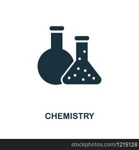 Chemistry creative icon. Simple element illustration. Chemistry concept symbol design from school collection. Can be used for mobile and web design, apps, software, print.. Chemistry icon. Monochrome style icon design from school icon collection. UI. Illustration of chemistry icon. Pictogram isolated on white. Ready to use in web design, apps, software, print.