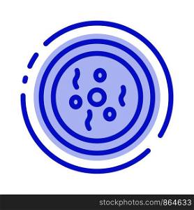 Chemistry, Dish, Petri, Science Blue Dotted Line Line Icon
