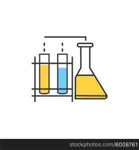 Chemistry Education Research Laboratory Equipment. Laboratory equipment. Chemistry education research laboratory equipment. Laboratory equipment objects. Laboratory glass. Laboratory glassware icon. Science lab equipment tool. Vector illustration