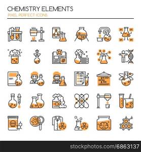 Chemistry Elements , Thin Line and Pixel Perfect Icons