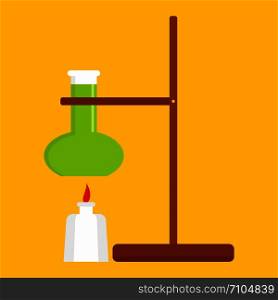 Chemistry flask stand icon. Flat illustration of chemistry flask stand vector icon for web design. Chemistry flask stand icon, flat style