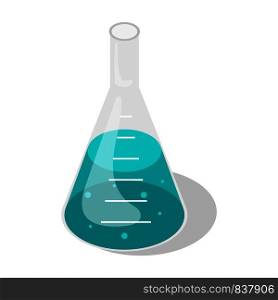 Chemistry glass transparent flask icon. Isometric of chemistry glass transparent flask vector icon for web design isolated on white background. Chemistry glass transparent flask icon, isometric style