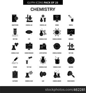 Chemistry Glyph Vector Icon set