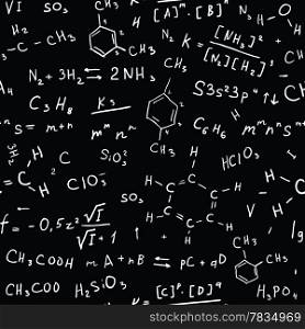 Chemistry hand draw background. Seamless Vector illustration