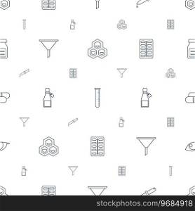 Chemistry icons pattern seamless white background Vector Image