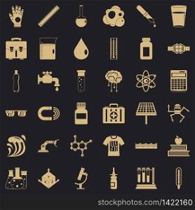 Chemistry icons set. Simple style of 36 chemistry vector icons for web for any design. Chemistry icons set, simple style