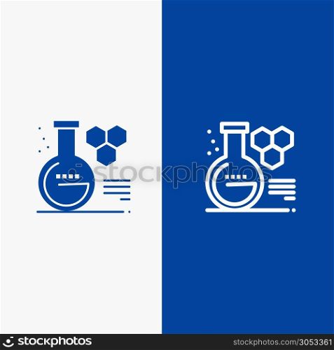 Chemistry, Lab, Chemistry Lab, Education Line and Glyph Solid icon Blue banner