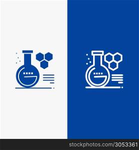 Chemistry, Lab, Chemistry Lab, Education Line and Glyph Solid icon Blue banner