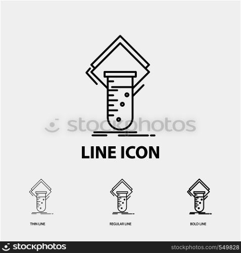 Chemistry, lab, study, test, testing Icon in Thin, Regular and Bold Line Style. Vector illustration. Vector EPS10 Abstract Template background