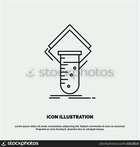 Chemistry, lab, study, test, testing Icon. Line vector gray symbol for UI and UX, website or mobile application. Vector EPS10 Abstract Template background
