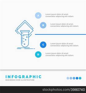 Chemistry, lab, study, test, testing Infographics Template for Website and Presentation. Line Blue icon infographic style vector illustration