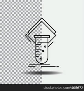 Chemistry, lab, study, test, testing Line Icon on Transparent Background. Black Icon Vector Illustration. Vector EPS10 Abstract Template background