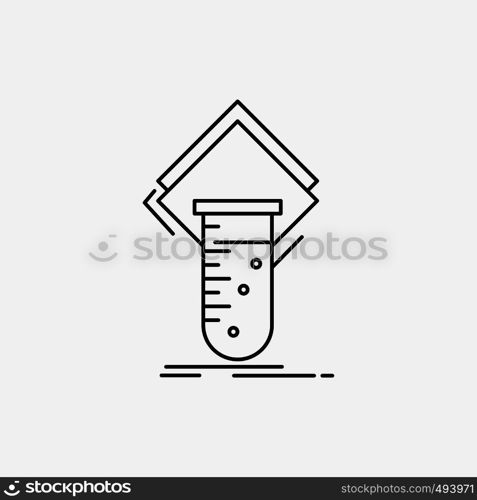 Chemistry, lab, study, test, testing Line Icon. Vector isolated illustration. Vector EPS10 Abstract Template background