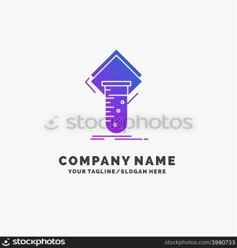 Chemistry, lab, study, test, testing Purple Business Logo Template. Place for Tagline.