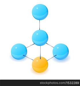 Chemistry molecule icon. Isometric illustration of chemistry molecule vector icon for web. Chemistry molecule icon, isometric style