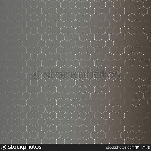 Chemistry vector seamless pattern, hexagonal design vector illustration.