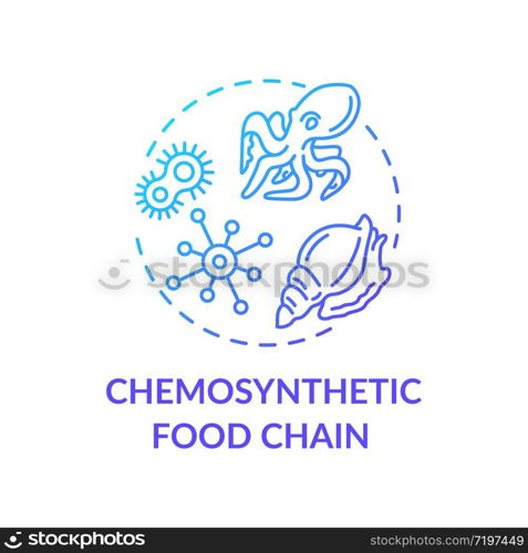 Chemosynthetic food chain concept icon. Energy producer and consumers organisms. Marine ecosystem idea thin line illustration. Vector isolated outline RGB color drawing