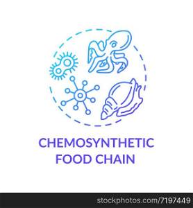 Chemosynthetic food chain concept icon. Energy producer and consumers organisms. Marine ecosystem idea thin line illustration. Vector isolated outline RGB color drawing