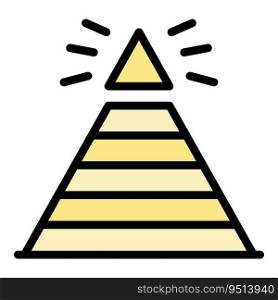 Cheops pyramid icon outline vector. Ancient cairo. Giza landscape color flat. Cheops pyramid icon vector flat