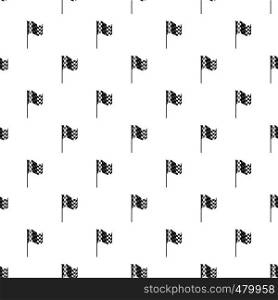 Chequered flag pattern seamless repeat in cartoon style vector illustration. Chequered flag pattern