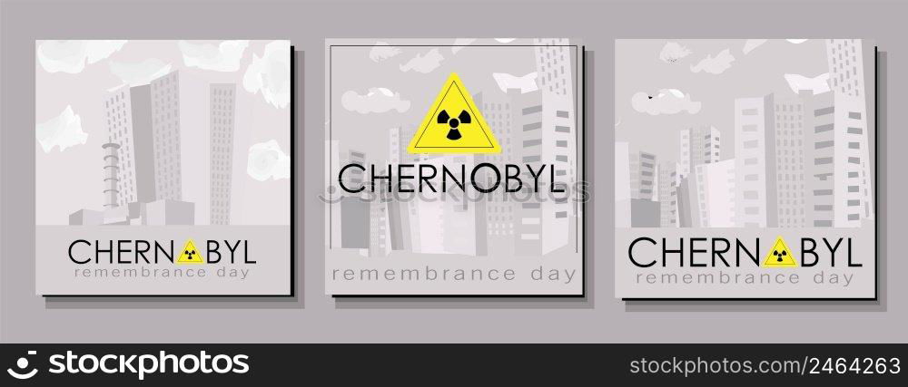 Chernobyl accident. Chernobyl Remembrance Day. The explosion of a nuclear reactor in Ukraine in 1986. Vector illustration.. Chernobyl accident. Chernobyl Remembrance Day. The explosion of a nuclear reactor in Ukraine in 1986. Vector illustration