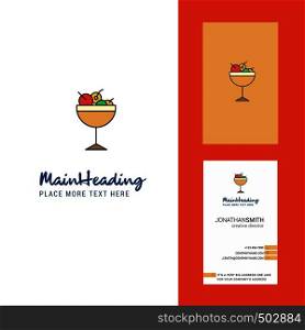 Cherries Creative Logo and business card. vertical Design Vector