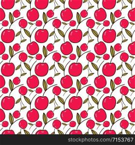 Cherries seamless pattern. Endless repeating background texture. Cherry fabric design. Wallpaper print illustration. Cherries seamless pattern. Endless repeating background texture. Cherry fabric design. Wallpaper print illustration.