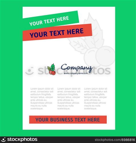 Cherries Title Page Design for Company profile ,annual report, presentations, leaflet, Brochure Vector Background