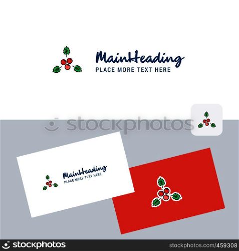 Cherries vector logotype with business card template. Elegant corporate identity. - Vector