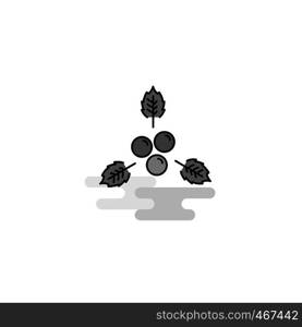 Cherries Web Icon. Flat Line Filled Gray Icon Vector