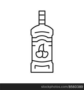 cherry alcohol line icon vector. cherry alcohol sign. isolated contour symbol black illustration. cherry alcohol line icon vector illustration