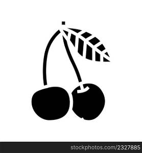 cherry berry glyph icon vector. cherry berry sign. isolated contour symbol black illustration. cherry berry glyph icon vector illustration