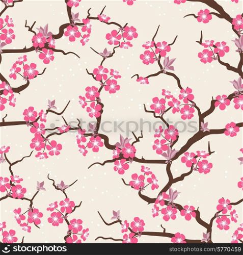 Cherry blossom seamless flowers pattern.