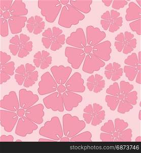 Cherry blossom seamless pattern background. Elegant pink cherry blossom seamless pattern background