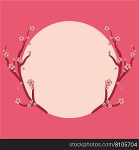 Cherry blossoms with pink background design Vector Image