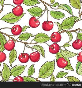 cherry branch vector pattern. cherry branch vector pattern on white backgrond