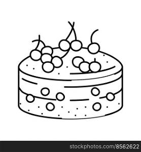 cherry cake food dessert line icon vector. cherry cake food dessert sign. isolated contour symbol black illustration. cherry cake food dessert line icon vector illustration