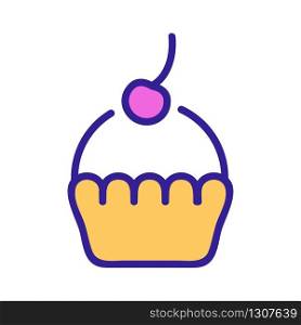 cherry cake icon vector. cherry cake sign. color isolated symbol illustration. cherry cake icon vector outline illustration