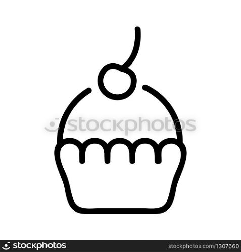 cherry cake icon vector. cherry cake sign. isolated contour symbol illustration. cherry cake icon vector outline illustration