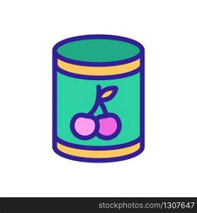 cherry canned icon vector. cherry canned sign. color isolated symbol illustration. cherry canned icon vector outline illustration