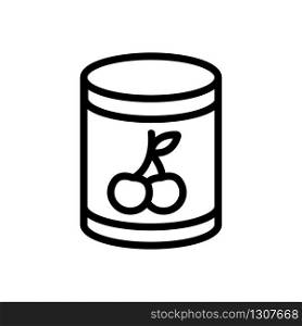 cherry canned icon vector. cherry canned sign. isolated contour symbol illustration. cherry canned icon vector outline illustration