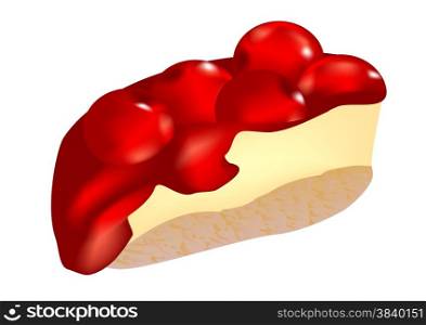 cherry cheesecake isolated on a white background