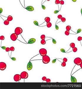 Cherry cute seamless pattern background for kids textile. Vector Illustration EPS10