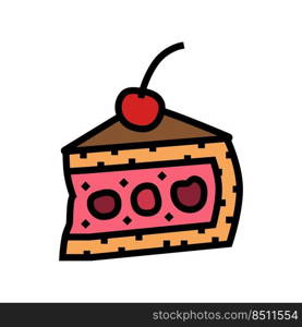 cherry dessert color icon vector. cherry dessert sign. isolated symbol illustration. cherry dessert color icon vector illustration