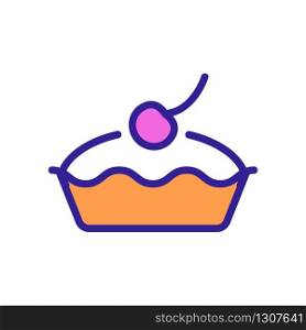 cherry dessert icon vector. cherry dessert sign. color isolated symbol illustration. cherry dessert icon vector outline illustration