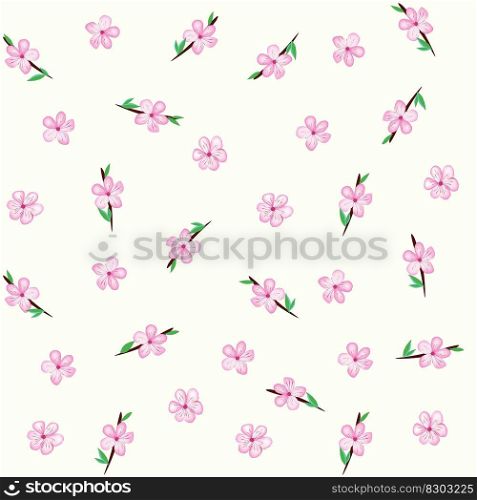 Cherry flower spring blossom design for Easter. Cherry flower spring blossom