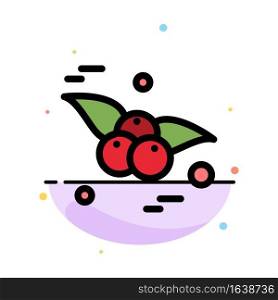 Cherry, Food, Fruit Abstract Flat Color Icon Template