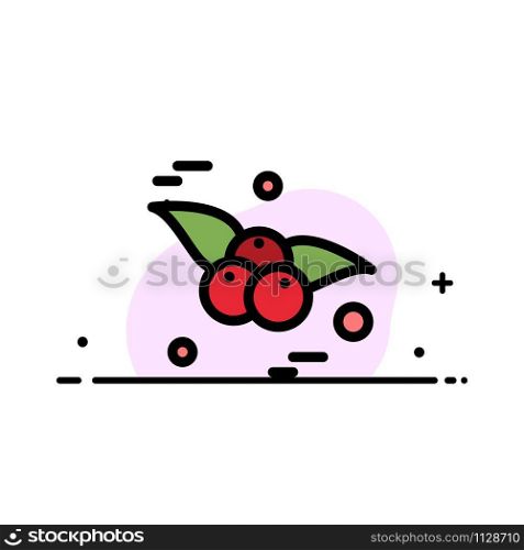 Cherry, Food, Fruit Business Flat Line Filled Icon Vector Banner Template