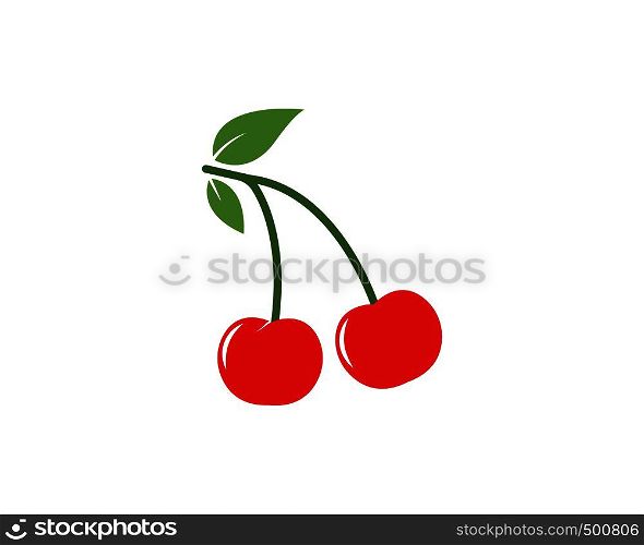 cherry fruit icon vector template